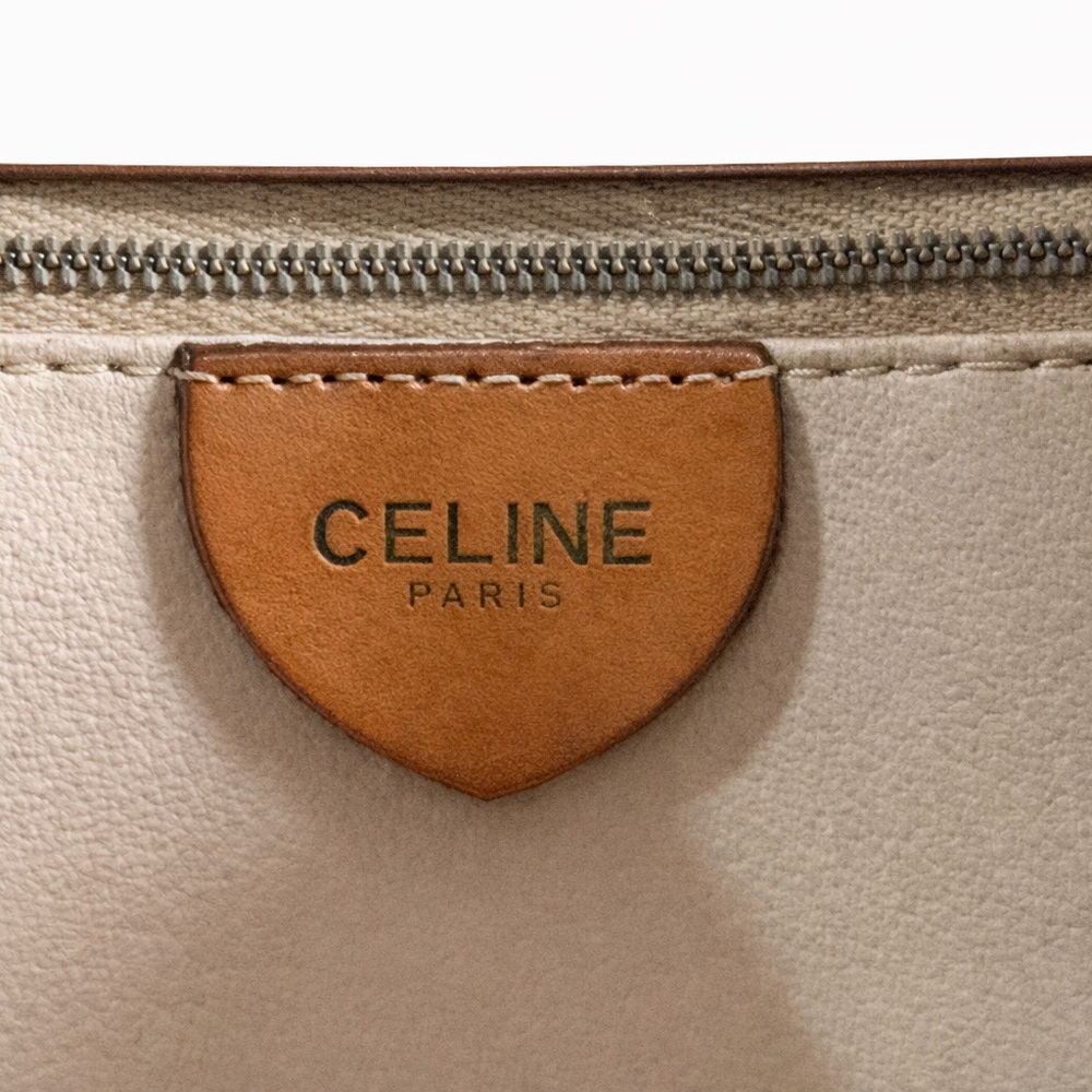 Vintage CELINE Paris Macadam Bucket Bag Brown Monogram Leather Italy 90s Bag - Picture 8 of 13